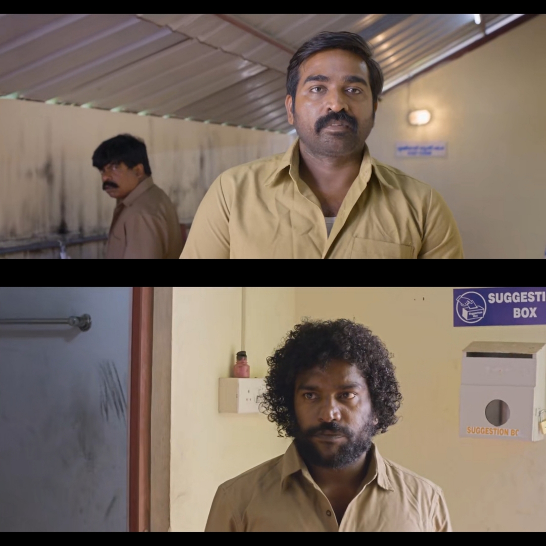 The Great Man meme template with Radhakrishnan (Vijay Sethupathi) with Manikandan (Manikanda Rajan)