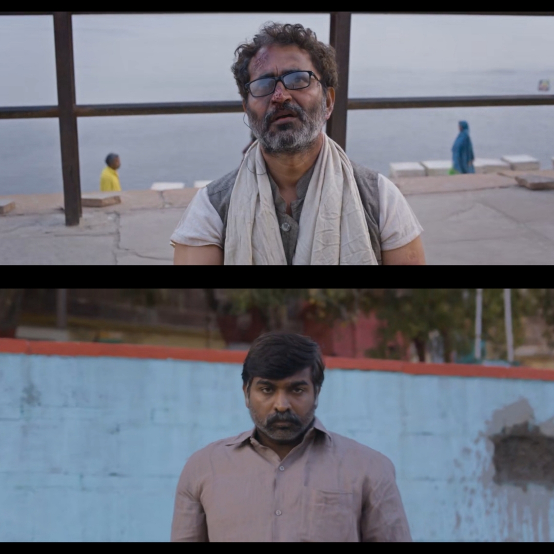 The Great Man meme template with Radhakrishnan (Vijay Sethupathi) with Mathavan (Shaji Chen)