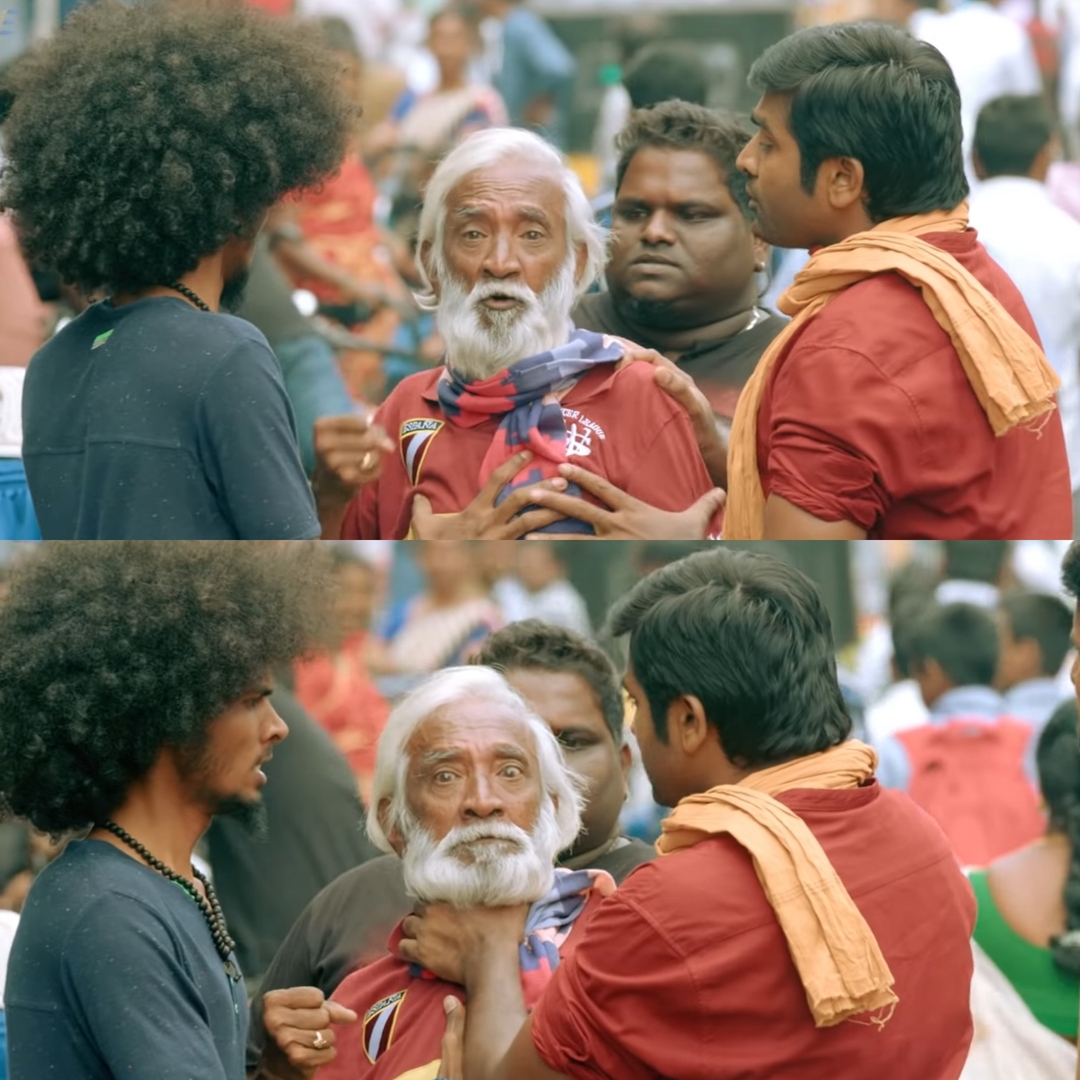 Naanum Rowdydhaan meme template with 'Pondy' Pandi (Vijay Sethupathi) with Rahul Thatha (Rahul Thatha)