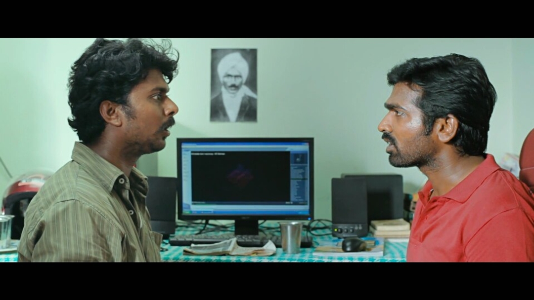 Naduvula Konjam Pakkatha Kaanom meme template with Prem Kumar (Vijay Sethupathi) with Bagavathi(Bucks) (Bagavathi Perumal) with Balaji Tharaneetharan (Bhaji) (Rajkumar)