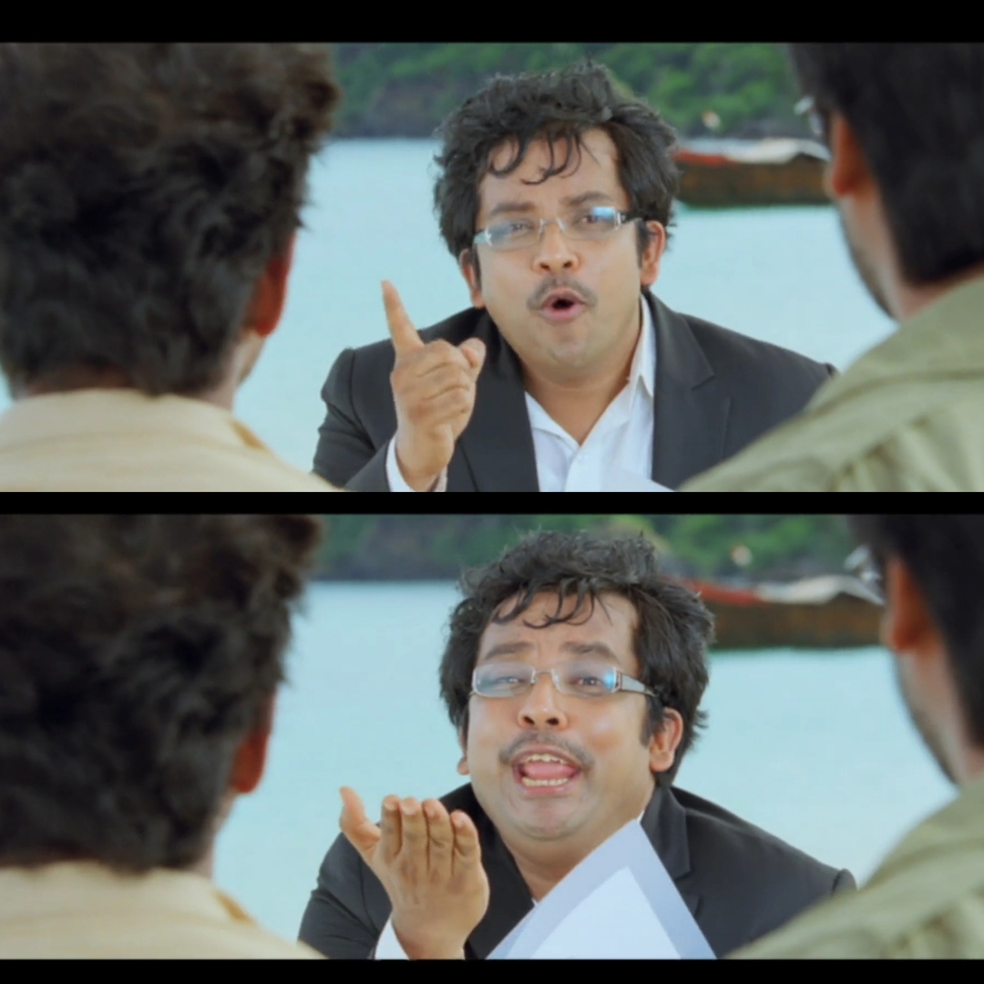 Nanban meme template with Panchavan "Pari" Pariventhan/Kosaksi "Pappu" Pasapugazh (Vijay) with Sevarkodi Senthil (Jiiva) with Venkat Ramakrishnan (Srikanth) with Srivatsan (Silencer) (Sathyan Sivakumar)