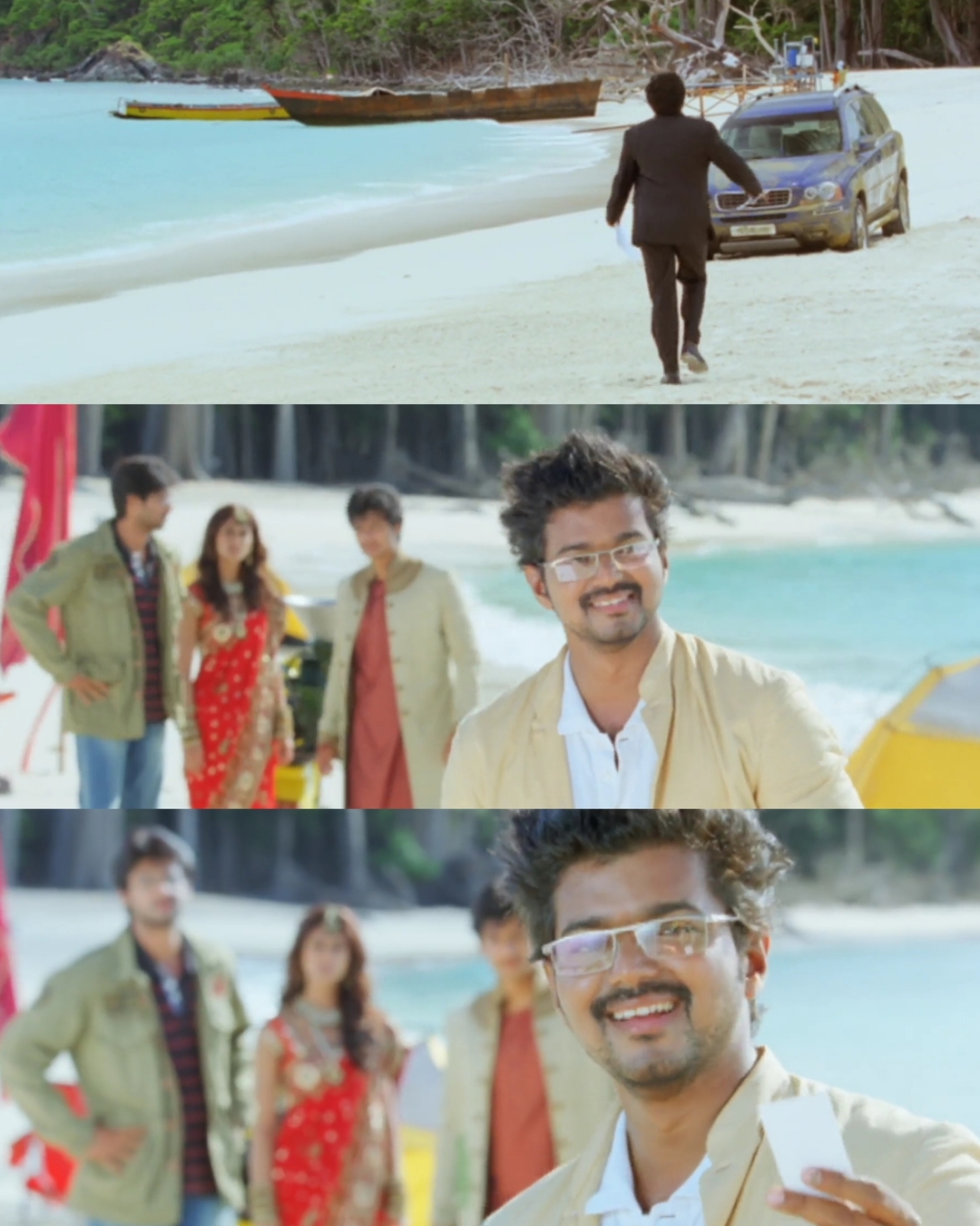 Nanban meme template with Panchavan "Pari" Pariventhan/Kosaksi "Pappu" Pasapugazh (Vijay) with Sevarkodi Senthil (Jiiva) with Venkat Ramakrishnan (Srikanth) with Ria Santhanam (Ileana D'Cruz) with Srivatsan (Silencer) (Sathyan Sivakumar)