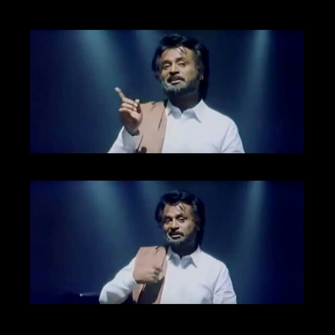 Padayappa meme template with Azhagesan (Senthil) with Padayappa (Rajinikanth)