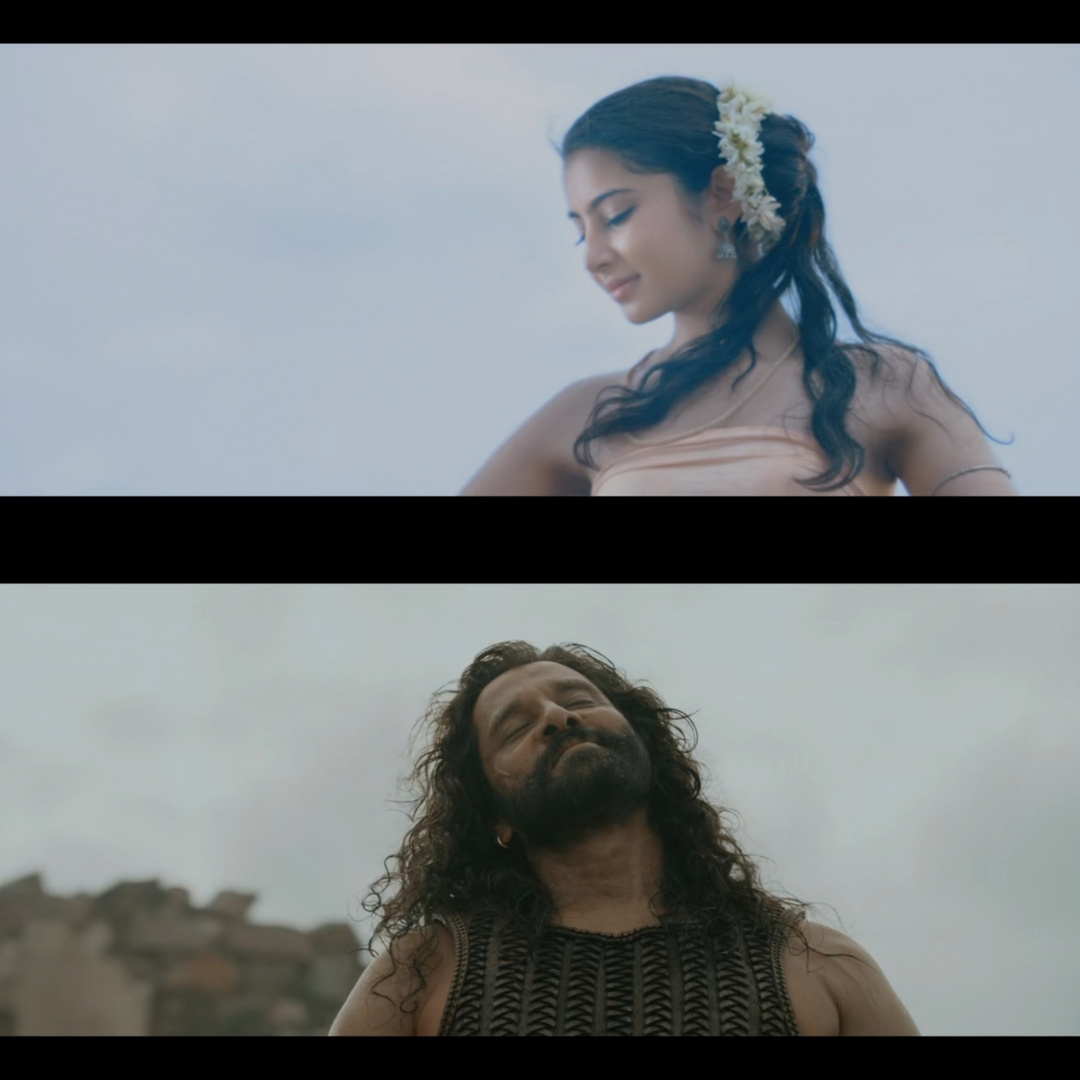 Ponniyin Selvan: Part I meme template with Young Nandini (Sara Arjun) with Aditha Karikalan (Vikram)