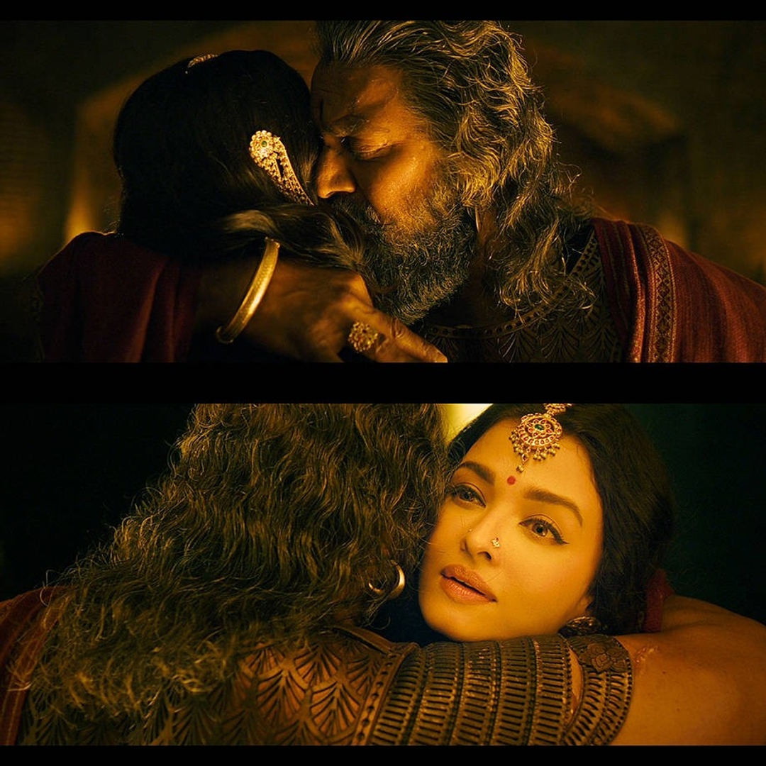 Ponniyin Selvan: Part II meme template with Nandini / Mandakini Devi (Aishwarya Rai Bachchan) with Periya Pazhuvettarayar (R. Sarathkumar)