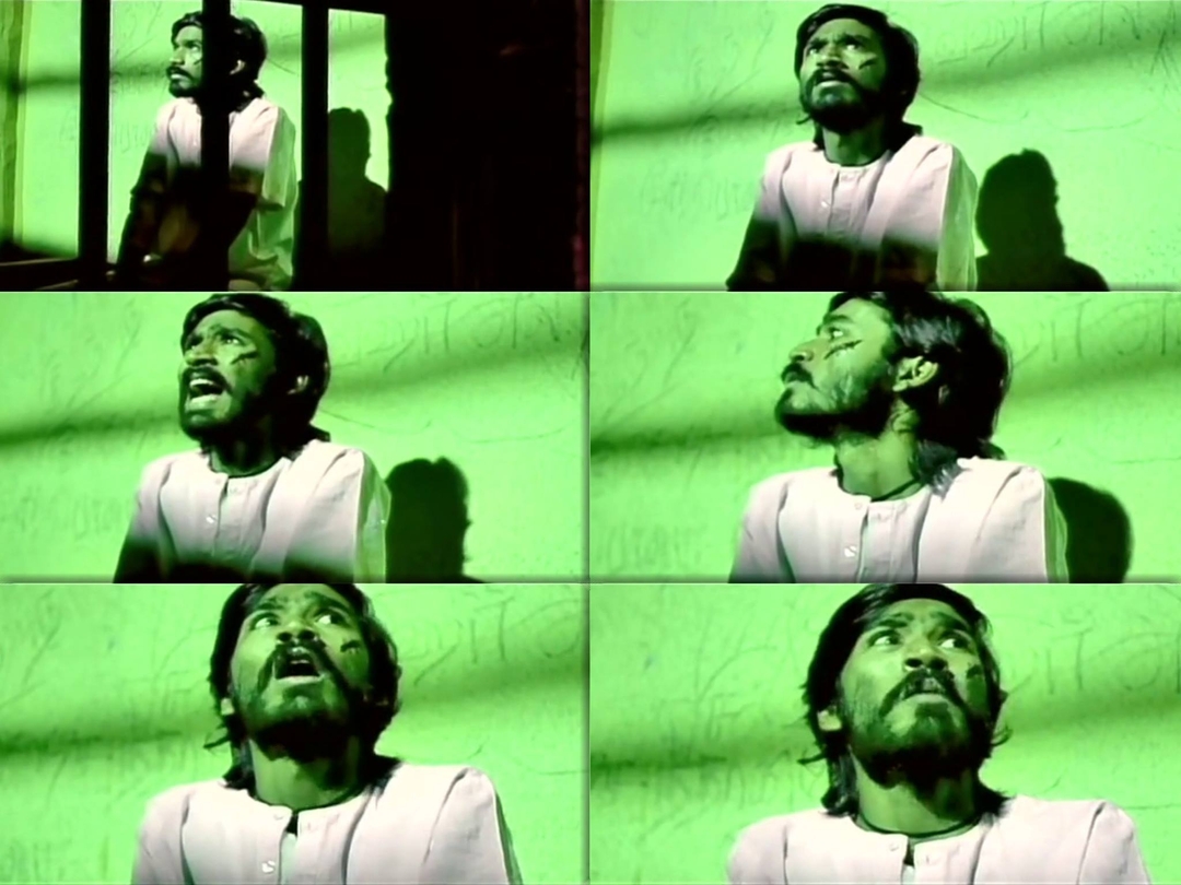 Pudhupettai meme template with Thamizhselvan (N. Azhagamperumal) with 'Kokki' Kumar (Dhanush)