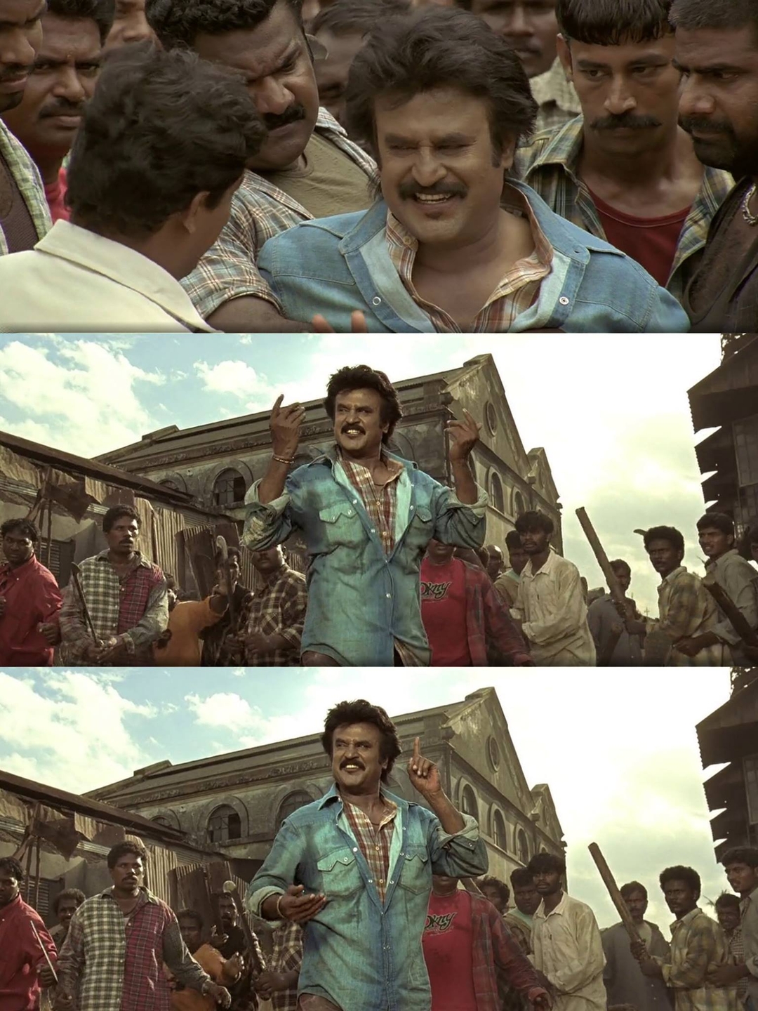 Sivaji: The Boss meme template with Sivaji Arumugam (Rajinikanth) with Arivu (Vivek)