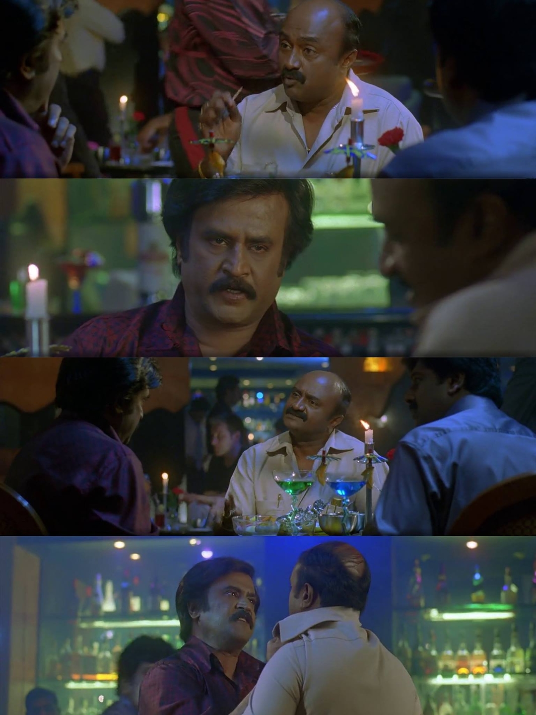 Sivaji: The Boss meme template with Sivaji Arumugam (Rajinikanth) with Arivu (Vivek)