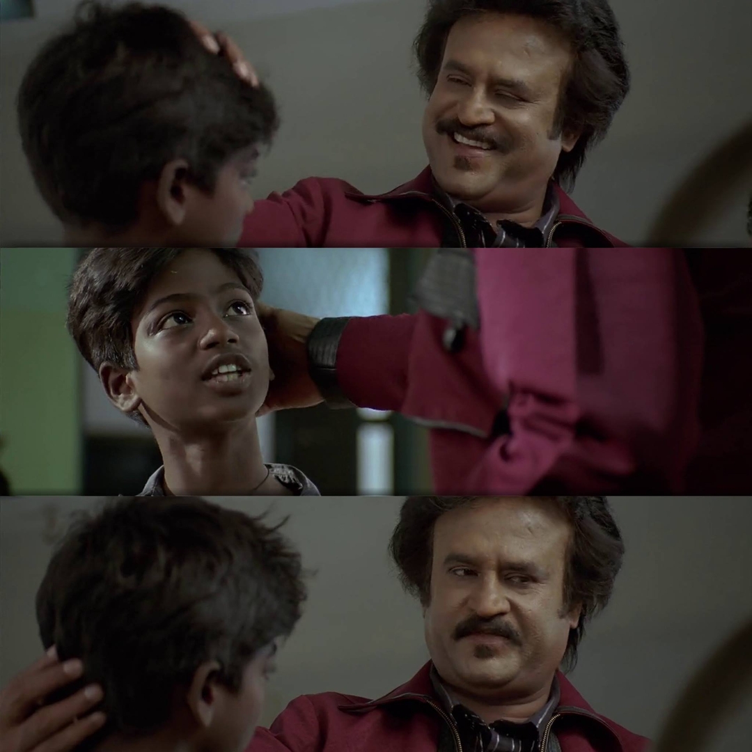 Sivaji: The Boss meme template with Sivaji Arumugam (Rajinikanth) with Arivu (Vivek)