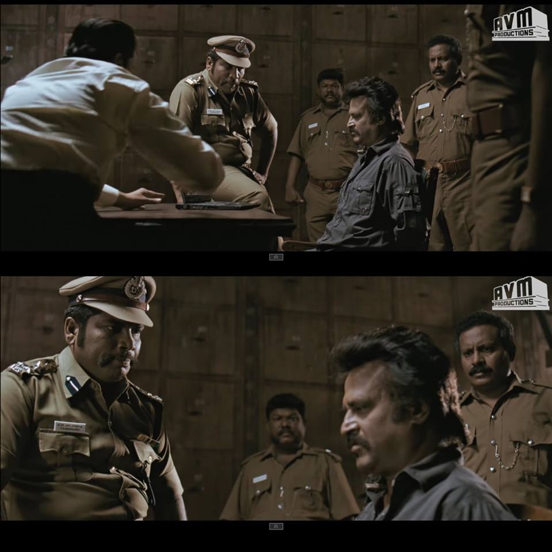 Sivaji: The Boss meme template with Sivaji Arumugam (Rajinikanth) with Arivu (Vivek)