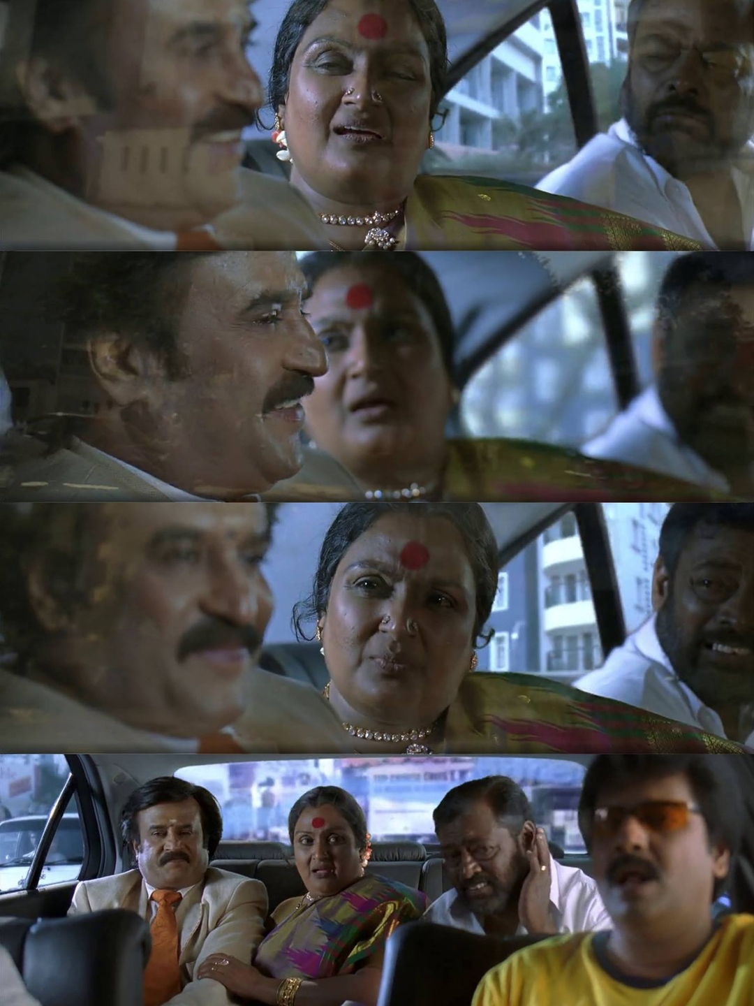 Sivaji: The Boss meme template with Sivaji Arumugam (Rajinikanth) with Arivu (Vivek)