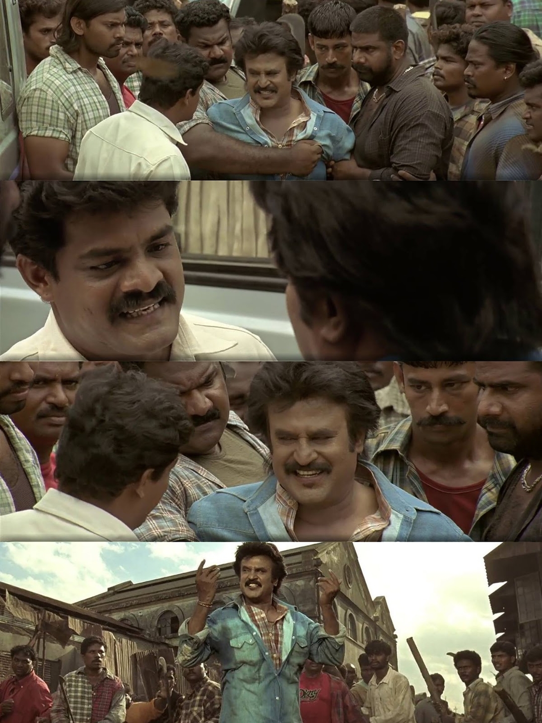 Sivaji: The Boss meme template with Sivaji Arumugam (Rajinikanth) with Arivu (Vivek)