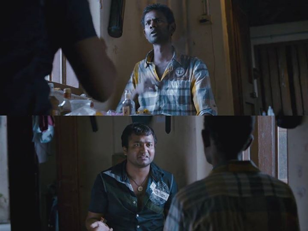 Soodhu Kavvum meme template with Pagalavan (Bobby Simha) with Sekhar (Ramesh Thilak)