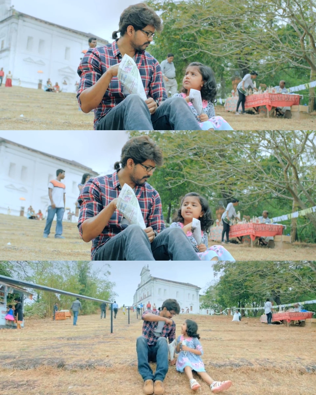 Theri meme template with Joseph Kuruvilla/Vijay Kumar/ Dharmeshwar (Vijay) with Nivi (Nainika)