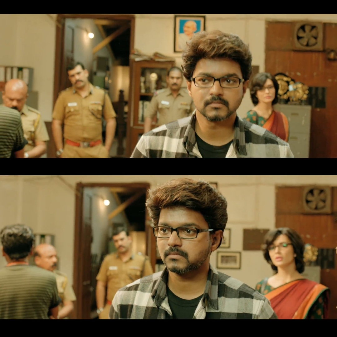 Theri meme template with Joseph Kuruvilla/Vijay Kumar/ Dharmeshwar (Vijay) with Annie (Amy Jackson)