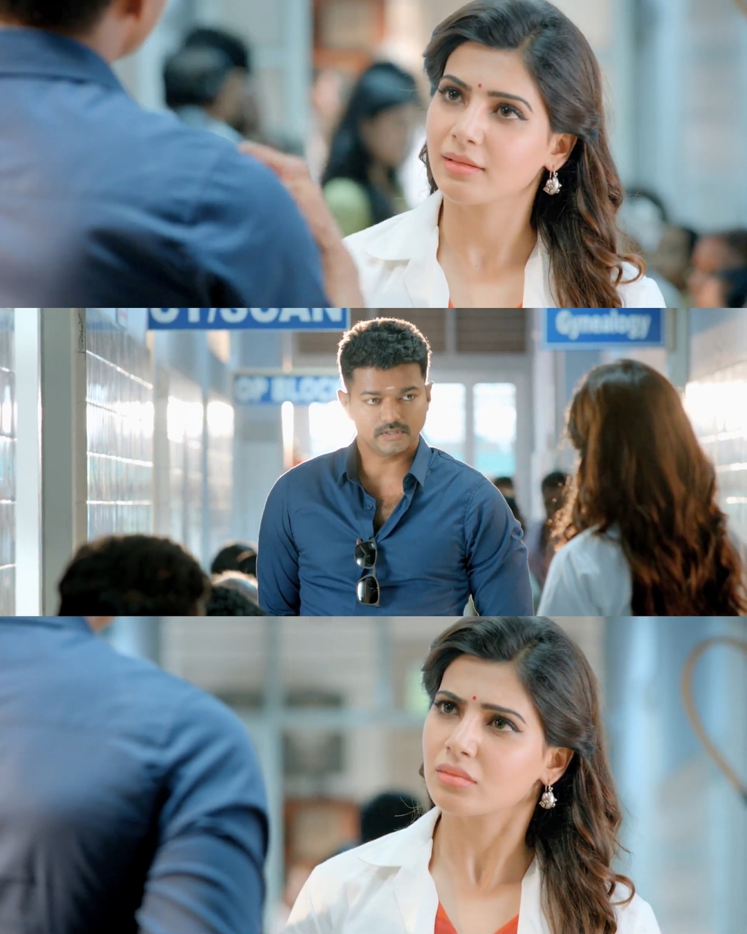 Theri meme template with Joseph Kuruvilla/Vijay Kumar/ Dharmeshwar (Vijay) with Mithra (Samantha Ruth Prabhu)