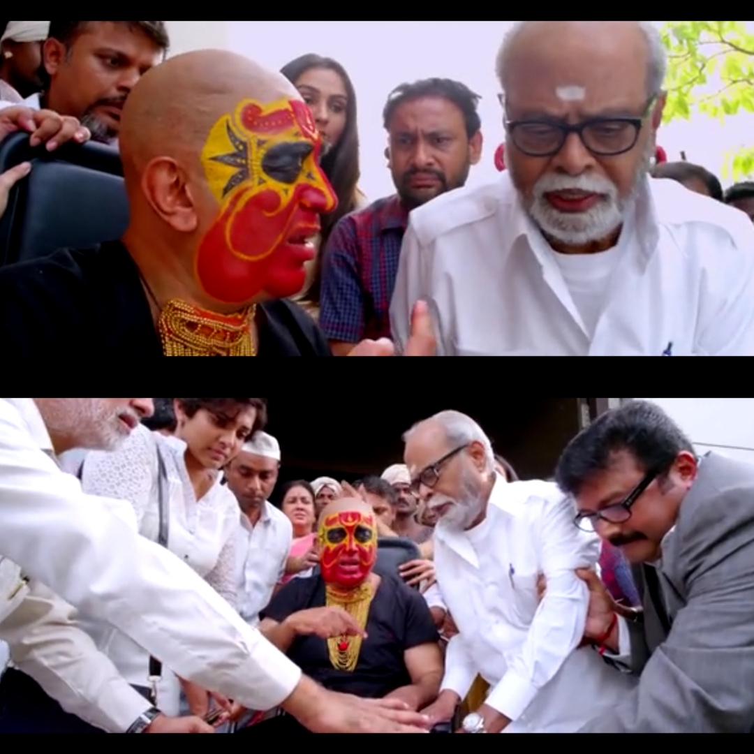 Uttama Villain meme template with Uttaman/Manoranjan (Kamal Haasan) with Margadarsi (K. Balachander)