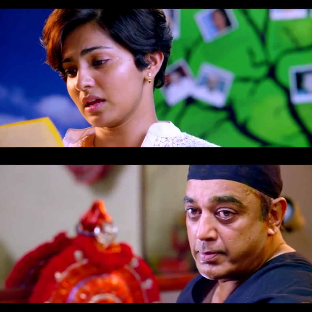 Uttama Villain meme template with Manonmani (Parvathy Thiruvothu) with Uttaman/Manoranjan (Kamal Haasan)