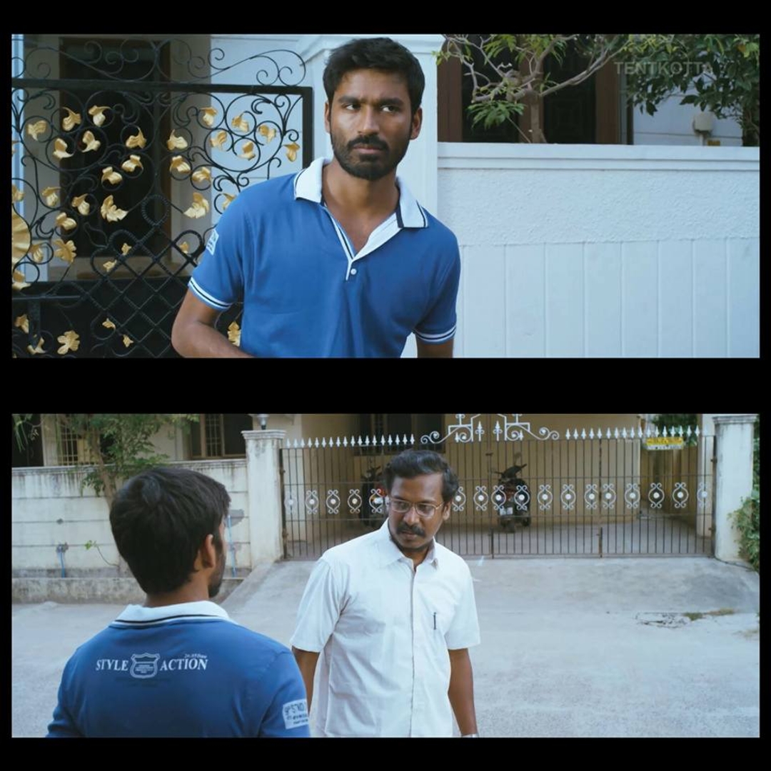 Velaiyilla Pattathari meme template with Raghuvaran (Dhanush) with Krishnamoorthy (Samuthirakani)