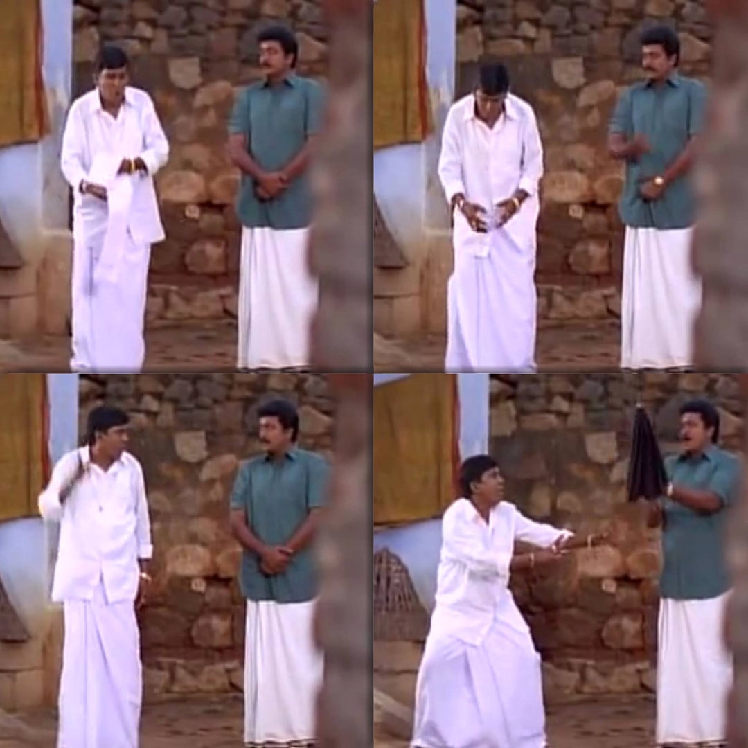 Vetri Kodi Kattu meme template with Muthuraman (R. Parthiban) with Sudalai (Vadivelu)