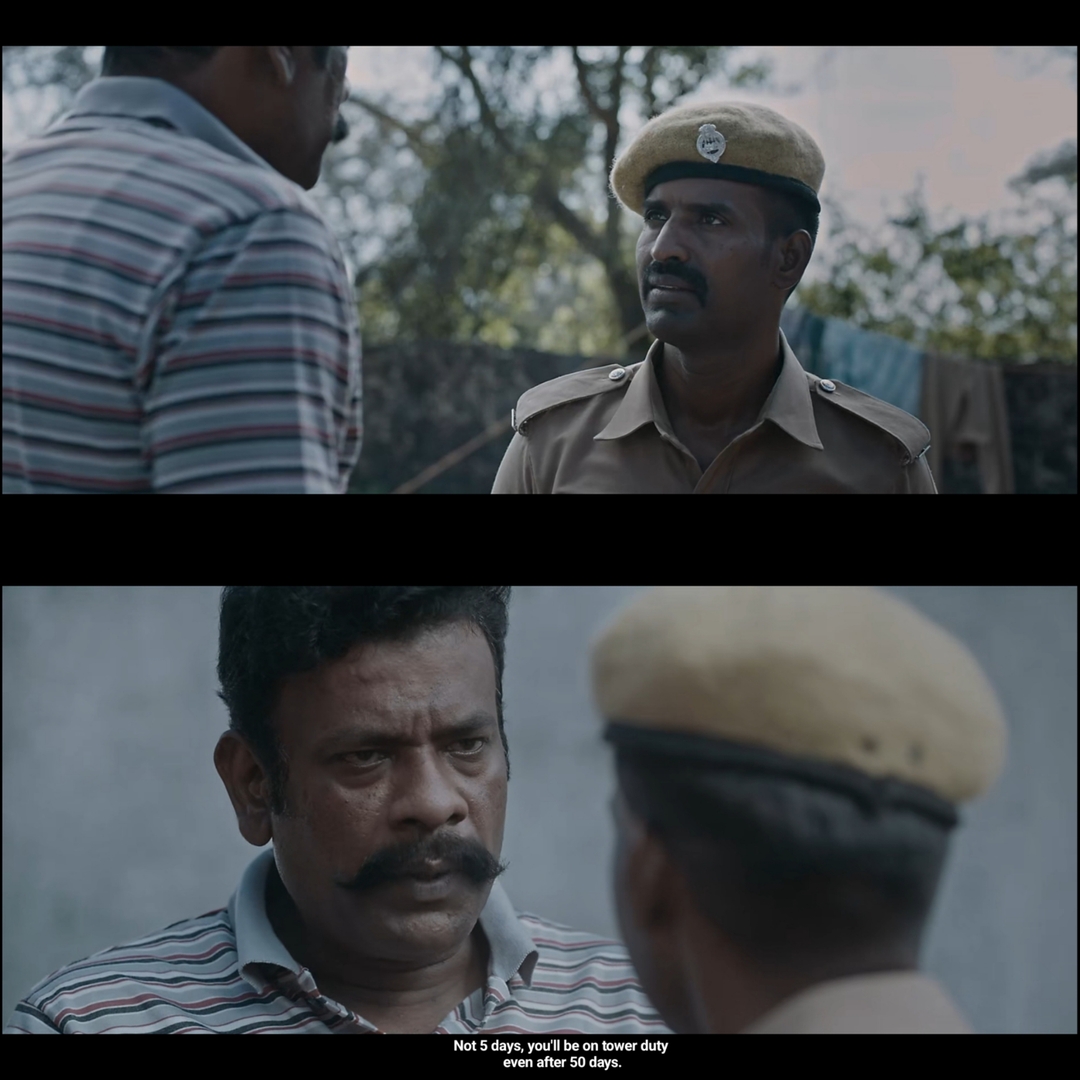 Viduthalai: Part I meme template with Kumaresan (Soori) with Amudhan (Tamizh)