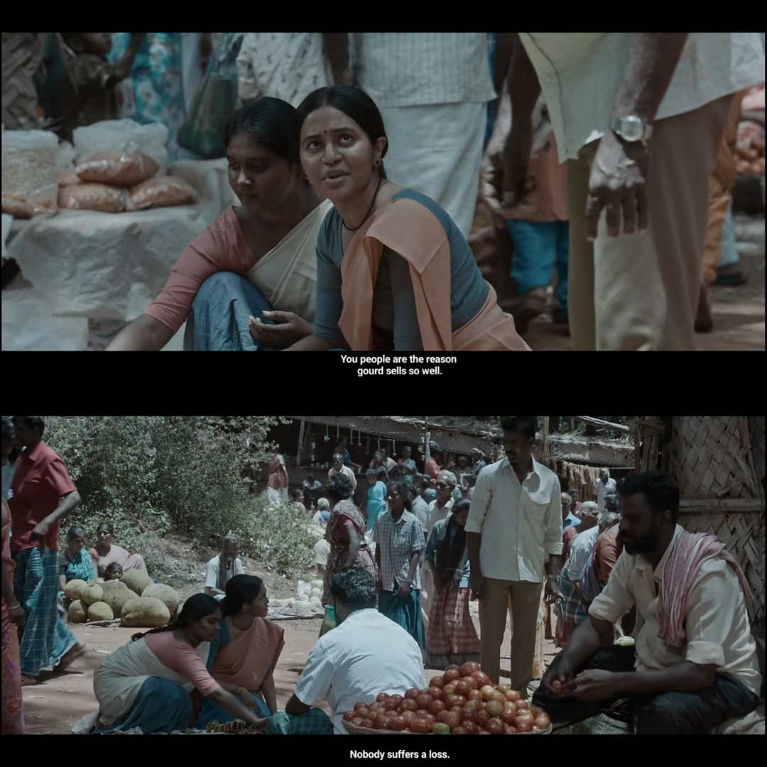 Viduthalai: Part I meme template with Kumaresan (Soori) with Tamilarasi (Bhavani Sre)