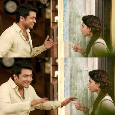 24 meme template with Sethuraman, Athreya and Manikandan (Suriya) with Sathyabama (Samantha Ruth Prabhu)