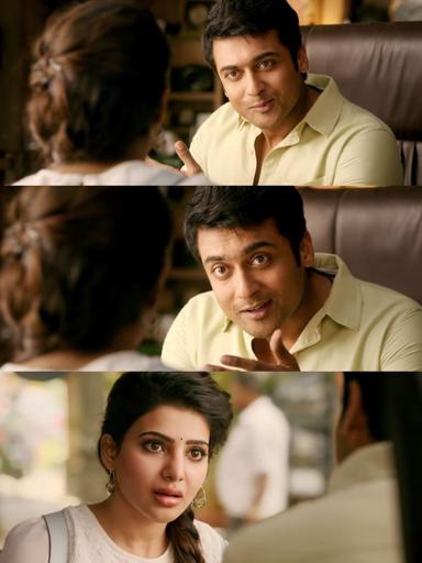 24 meme template with Sethuraman, Athreya and Manikandan (Suriya) with Sathyabama (Samantha Ruth Prabhu)