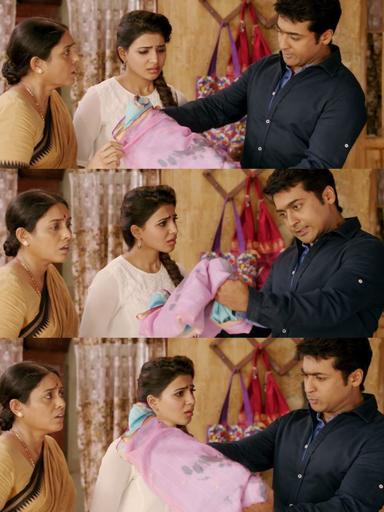 24 meme template with Sethuraman, Athreya and Manikandan (Suriya) with Sathyabama (Samantha Ruth Prabhu)