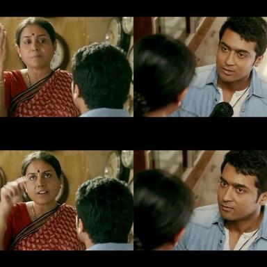 24 meme template with Sethuraman, Athreya and Manikandan (Suriya) with Sathyabama (Samantha Ruth Prabhu)