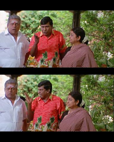 Aanai meme template with  (Vadivelu) with  (Delhi Ganesh)