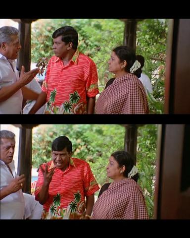 Aanai meme template with  (Vadivelu) with  (Delhi Ganesh)