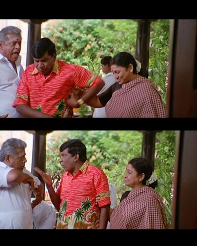 Aanai meme template with  (Vadivelu) with  (Delhi Ganesh)