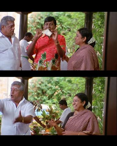 Aanai meme template with  (Vadivelu) with  (Delhi Ganesh)