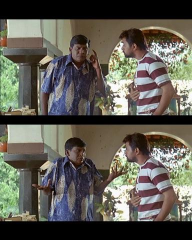 Aanai meme template with  (Arjun Sarja) with  (Vadivelu)