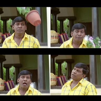 Aanai meme template with  (Arjun Sarja) with  (Vadivelu)