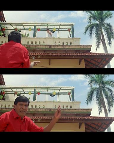 Aanai meme template with  (Vadivelu) with  (Arjun Sarja)