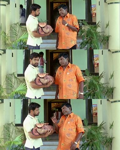 Aanai meme template with  (Arjun Sarja) with  (Vadivelu)