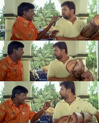 Aanai meme template with  (Arjun Sarja) with  (Vadivelu)