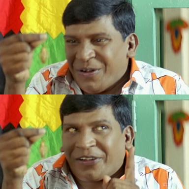 Aanai meme template with  (Vadivelu) with  (Junior Silk)