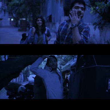 Achcham Yenbadhu Madamaiyada meme template with Rajnikanth (Silambarasan) with Mahesh (Sathish Krishnan) with Leela (Manjima Mohan)