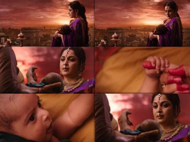 Bāhubali: The Beginning meme template with Sivagami (Ramya Krishnan)