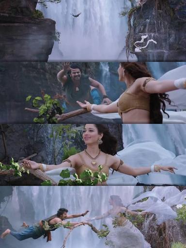 Bāhubali: The Beginning meme template with Avanthika (Tamannaah Bhatia) with Mahendra "Sivudu" Bāhubali / Amarendra Bāhubali (Prabhas)