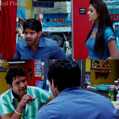 Boss Engira Baskaran meme template with Bhaskaran (Arya) with Nallathambi (Santhanam)