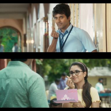 Don meme template with Angayarkanni (Priyanka Arul Mohan) with Don/Chakaravarthi (Sivakarthikeyan)