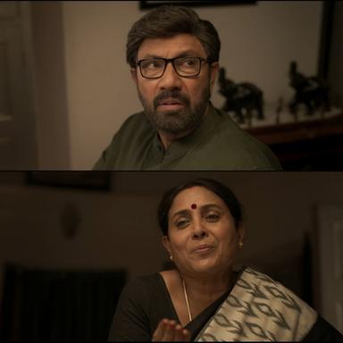 Etharkkum Thunindhavan meme template with  (Sathyaraj) with Kosalai (Saranya Ponvannan)