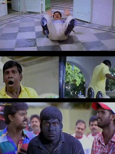 Friends meme template with Contractor Nesamani (Vadivelu) with Manager Sundaresan (Madhan Bob)