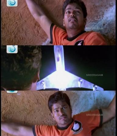 Ghilli meme template with Saravanavelu (Vijay) with Muthupandi (Prakash Raj)