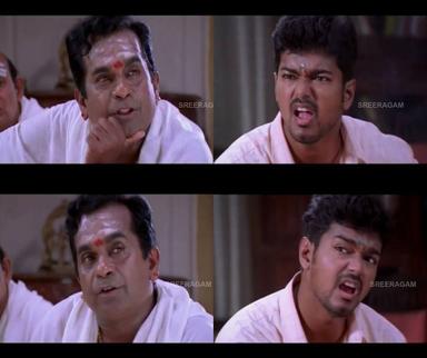 Ghilli meme template with Saravanavelu (Vijay) with Muthupandi (Prakash Raj)