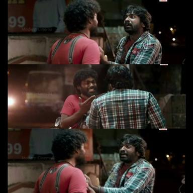 Idharkuthane Aasaipattai Balakumara meme template with Kumaravel (Sumar Moonji Kumar) (Vijay Sethupathi) with Romba Sumar Moonji Kumar (Daniel Annie Pope)